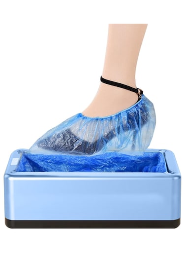 موزع غطاء الحذاء الأوتوماتيكي، آلة تغطية الأحذية مع أغطية أحذية للاستعمال مرة واحدة، مجموعة أدوات حماية الأرضية، أغطية أحذية صحية للاستعمال مرة واحدة مع موزع لمتجر المرافق الطبية المنزلية