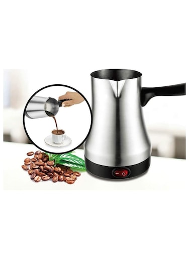 وعاء آلة صنع القهوة التركية الكهربائية من الفولاذ المقاوم للصدأ ، آلة إسبريسو تركية من المنزل والمكتب والحليب والشاي ، الطريقة الأفضل والأكثر فاعلية لصنع فنجان دافئ من القهوة أو الشاي وغلي الماء