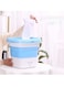 Portable Mini Folding Clothes Washing Machine Lightweight Automatic Collapsible Underwear Washer with Timer Touch Screen for Camping Travelling Apartment Self Driving blue