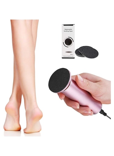 Electric Callus Remover with 60pcs Replacement Sandpaper Disk, Professional Electronic Foot File Pedicure Foot Sander for Dead Skin Removal, FCR-01 Black