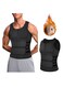 2 in 1 Sauna Vest and Waist Trainer for Men Sweat Vest for Men Waist Reducer Weight Loss Vest with Hip Belt for Fitness Sauna Suit Color Black