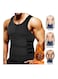 2 in 1 Sauna Vest and Waist Trainer for Men Sweat Vest for Men Waist Reducer Weight Loss Vest with Hip Belt for Fitness Sauna Suit Color Black
