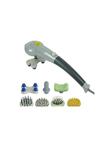 جهاز تدليك كهربائي جديد محمول باليد 7 في 1 للأنسجة العميقة والظهر والجسم ، جهاز تدليك يدوي للعضلات بالإيقاع - جهاز تدليك للعلاج بالاهتزاز وتخفيف آلام الجسم بالكامل