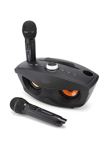 2 Wireless Karaoke Microphone Portable Mini Home KTV Karaoke Wireless Microphone System for Home Party/KTV Karaoke Speaker Handheld Bluetooth Microphone for Singing Great Gift for Family (Black)