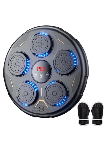 Smart Boxing Machine &ndash; Wall Mounted Musical Punching Equipment with Bluetooth for Home Workout &ndash; Includes Gloves &ndash; Perfect for Adults &amp; Kids