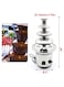 Commercial Stainless Steel Electric Melting Machine Chocolate Fondue Fountain Large Size Electric Chocolate Melting Pot for for Commercial Household Wedding Birthday