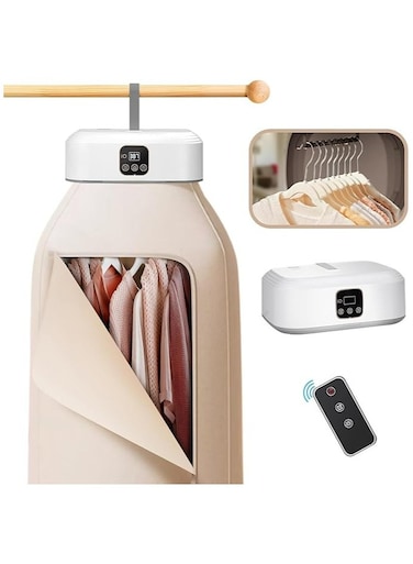 600W Portable Clothes Dryer, Mini Folding Electric Clothes Drying Machine with Remote Control and Drying Bag &ndash; Ideal for Apartments, Travel, Dorms, Hotels, and RVs