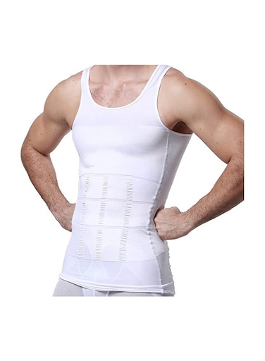 Mens Slimming Body Shaper Vest Shirt Abs Abdomen Slim XL