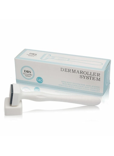 ديرما رولر ستامب 140 إبرة دقيقة للعناية بالبشرة علاج للوجه مضاد للشيخوخة وندب التجاعيد وتساقط الشعر ونمو اللحية أداة ديرما رولر من الفولاذ المقاوم للصدأ مع غطاء إبرة واقي