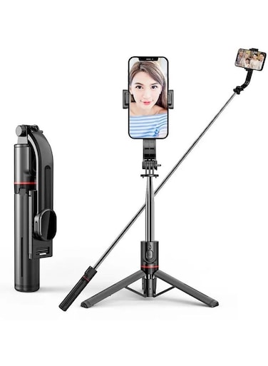 Extended Wireless Bluetooth Selfie Stick Tripod with Remote Shutter for Android - Foldable, Lightweight, Adjustable, Portable Selfie Stick for Photos and Videos, Compatible with All Android Phones
