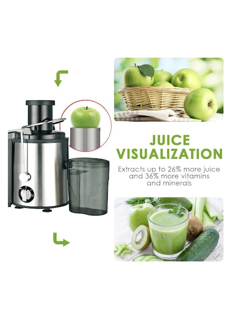 Electric Juicer Machine with Wide Chute &ndash; Whole Fruit Juicer Extractor for Juicy Vegetables &amp; Fruits &ndash; Powerful Mixer Blender with Bottle &ndash; Easy to Clean