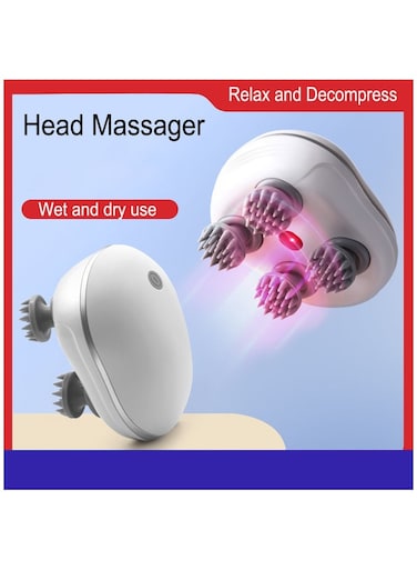 Electric Head Massagers Cordless Hair Scalp Massager with Kneading 6 Massage Nodes Handheld Scratcher for Deep Clean Hair Growth Head Relaxing Scalp Massage Tools