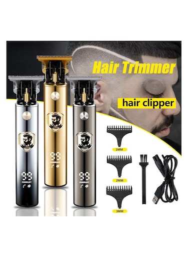 ماكينة تشذيب اللحية القابلة لإعادة الشحن للرجال، ماكينة قص شعر كهربائية احترافية، مجموعة تشذيب اللحية بدون فجوات مع 5 أمشاط توجيه للاستخدام المنزلي