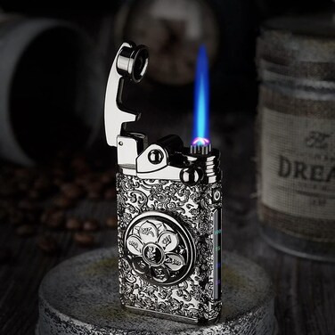 Vintage Dual Arc Plasma Jet Torch Lighter &ndash; 2-in-1 Electric USB Rechargeable &amp; Butane Flame Lighter, Windproof  (Black)
