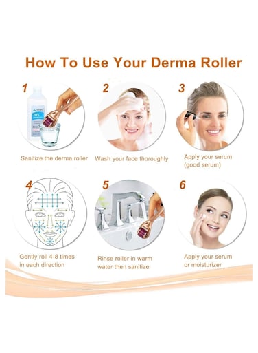 أداة تجميل لنمو اللحية وإعادة نمو الشعر من ديرما رولر لعلاج تساقط الشعر وتخفيف الشعر وتراجع خط الشعر والبقع الصلعاء والذهبية