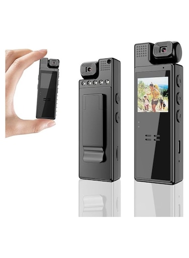 Mini Body Camera 1080P Portable Wearable Pocket Video Recorder with 180&deg; Rotatable Lens, 1.3&quot; LCD, Night Vision &ndash; Ideal for Security Guards and Law Enforcement