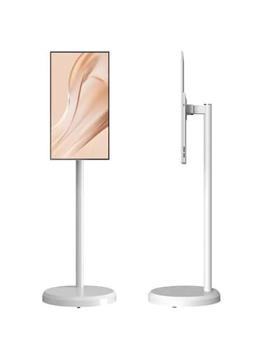 Portable 21-Inch UHD 4K Touch Screen Monitor with Floor Stand ,Built-in Battery , Mobile Stand with Lifter &amp; Rotation ,Full Movement Display with Play Store , for Home, Office, and Presentations