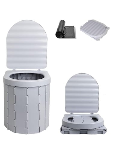 Portable Folding Toilet for Adults, Upgraded Camping Toilet, Portable Potty for Car Travel, Hiking, Construction Sites   Lightweight, Sturdy &amp; Easy Clean Travel Toilet Commode