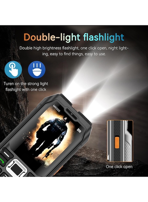 Hope 10000mAh Rugged Mobile Phone with Triple SIM, Power Bank Function, 2.4-Inch Display, Waterproof, Shockproof, and Long Battery Life - Ideal for Outdoor Use