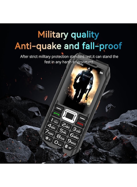 Hope 10000mAh Rugged Mobile Phone with Triple SIM, Power Bank Function, 2.4-Inch Display, Waterproof, Shockproof, and Long Battery Life - Ideal for Outdoor Use