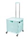 Compact and foldable this plastic trolley combines storage box and shopping cart functionalities offering a convenient