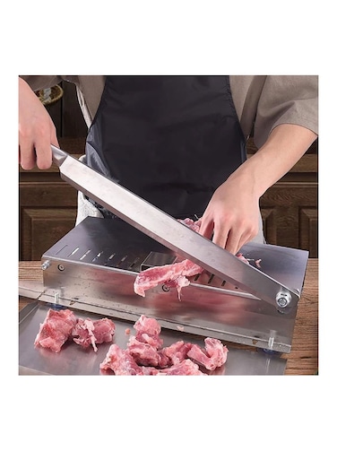 Household Meat Slicer Frozen Meat Bone Cutting Machine Double blade thickness adjustable, Commercial Stainless Steel