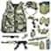 Military Play Set for Kids - 13-Piece Mission Combat Special Task Force Accessories  Toy Gun, Helmet Mask, Badge Microphone Compass