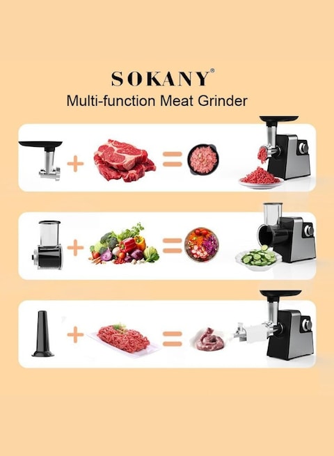 1000W Electric Vegetable Slicer 5-in-1  Kitchen Grater with Meat Grinder &amp; Sausage Attachment Cheese Grater, Easy to Clean  Multi-Functional Grater