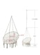 Hammock Chair - Macrame Swing Hanging Cotton Rope Chair   Max Load 150kg   Comfortable &amp; Sturdy   Indoor/Outdoor   Perfect for Courtyard &amp; Garden   Beige