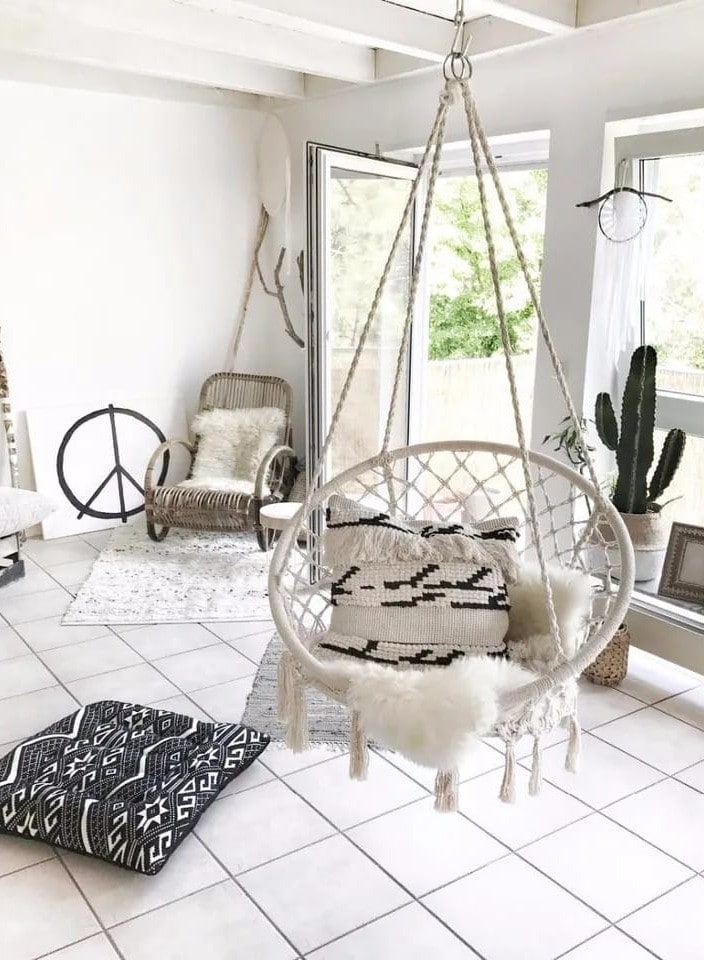 Buy Hammock Chair - Macrame Swing Hanging Cotton Rope Chair Max Load 150kg  Comfortable \u0026 Sturdy Indoor/Outdoor Perfect for Courtyard \u0026 Garden Beige  Online | Carrefour UAE