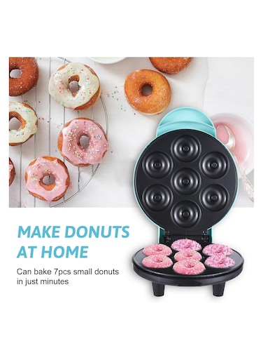 Mini Donut Maker Machine for Kids &ndash; Non-Stick Surface Makes 7 Doughnuts Perfect for Kid-Friendly Breakfast Snacks Desserts