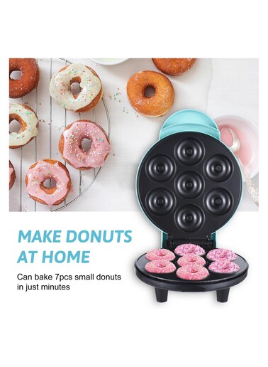 Mini Donut Maker Machine for Kids &ndash; Non-Stick Surface Makes 7 Doughnuts Perfect for Kid-Friendly Breakfast Snacks Desserts