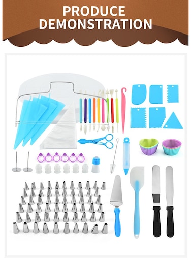 Piping Bags and Tips Set Icing Piping Tips Set Cake Cupcake Baking Decorating Nozzles Tool for Frosting Cookie Cupcake And Home Baking