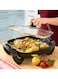 Nonstick Electric Skillet with Adjustable Temperature Control, Square Aluminum Fry Pan with 2-Layer Non-Stick Coating Glass Lid with Steam