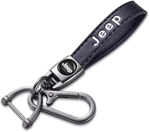 Buy Premium Leather Keychain for Jeep Compass Grand Cherokee Wrangler Meridian Avenger Keyring Holder with Durable Metal Clip Elegant Design Online Carrefour UAE