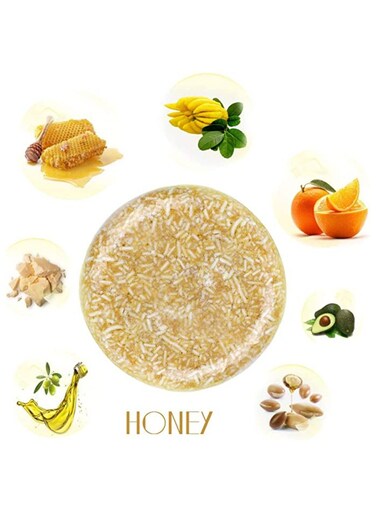 عبوتان من شامبو طبيعي بنكهة العسل، صابون شامبو صلب للشعر المعالج والجاف والتالف، مستخلص نباتي نباتي