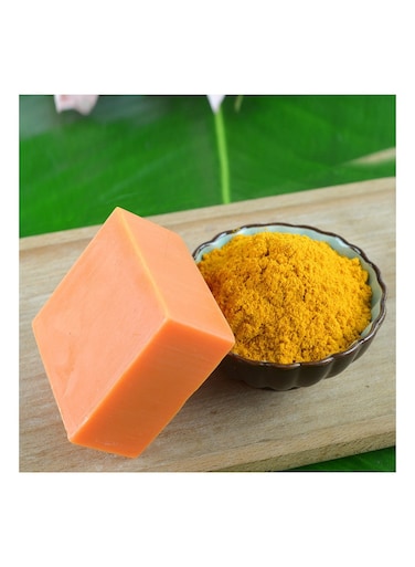 عبوتان من صابون الكركم والزنجبيل - صابون عضوي لتنظيف الوجه ومضاد لحب الشباب، ومزيل للبقع الداكنة، وعلاج البثور والبقع لجميع أنواع البشرة