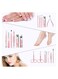 18pcs Professional Pedicure &amp; Manicure Tool Kit Nail Clippers Set with Acne Needle Nail File Trimmer Nose Hair Eyebrow Scissors Tool for Hand Foot  Face Care
