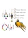 Wooden Hanging Perches with Bells Hammock Swing Climbing Ladders and Chewing Toys Ideal for Parrots Parakeets Conures Cockatiels Mynahs Love Birds and Finches
