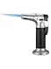 Butane Torch Adjustable Flame - Multipurpose Industrial Torch for Welding, DIY, Refillable Kitchen Torch Lighter, Solid Metal Construction, Silver