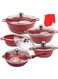 12-Piece Granite Cookware Set, Non-Stick Die-Cast Aluminum Pots and Pans Set with Tempered Glass Lids Scratch Resistant