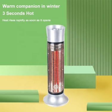 Standing Patio Heater, 3S Fast Heating Electric Heater, Waterproof &amp; Silent, Two Gear Temperature Adjustable Garden Outdoor Heater for Yard