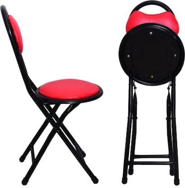 كرسي مكتب مبطن قابل للطي مع مسند ظهر – كرسي مرتفع قابل للطي للاستخدام في المطبخ وتناول الطعام والبار والمكتب – مقعد مريح للمنزل والعمل