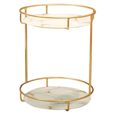 Large Capacity Cupcake Stand Holder Rack Double Layer Display for Countertop Dresser, and Desktop  White Elegant Tiered Storage for Cupcakes Pastries

