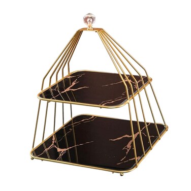 2-Tier Cupcake Stand Display Tower - Black Bottom   Elegant Cake Stand for Desserts Weddings Parties, and Events  Home &amp; Kitchen Decor
