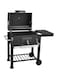 BBQ Trolley Charcoal Grill for Outdoor Patio &amp; Garden &ndash; Portable Charcoal Barbecue Grill with Side Trays, Storage Shelf, Wheels, and Adjustable Cooking Grates for Easy Mobility and Family Cookouts
