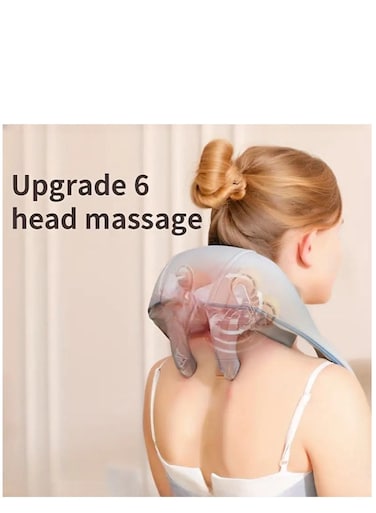 وسادة تدليك كهربائية للرقبة والكتفين مع حرارة - تدليك عميق للأنسجة للرقبة والظهر والكتفين والساقين - مثالية لتخفيف آلام العضلات والاسترخاء