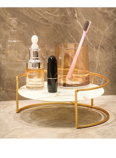 Perfume &amp; Makeup Organizer Shelf with Removable Tray &ndash; Cosmetic Storage Rack for Dresser, Bathroom, Countertop &ndash; Stylish Perfume Organizer for Cosmetics Jewelry
