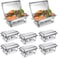 Chafing Dish Buffet Set, Full-Size Stainless Steel Catering Buffet Servers &amp; Warmer with Foldable Frame, Food Pan, Fuel Holder &amp; Lid