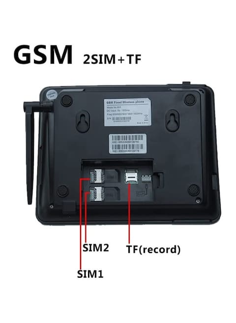 Landline Telephone with FM Radio and GSM Support  SIM Card Slot Caller ID Hands-Free Function, Quadband, SMS Compatible Cordless Phone for Home Hotel Office
